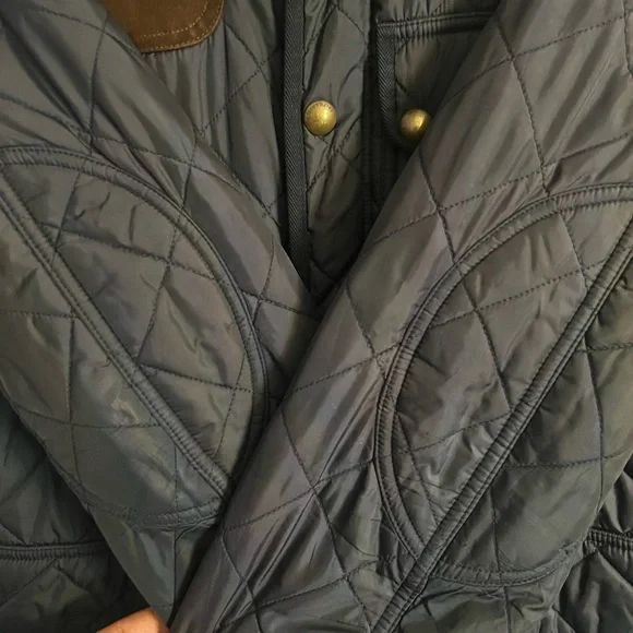 Polo Ralph Lauren Quilted Suede Patch Shooting Hunting Field Barn Jacket Blue- S - Picture 10 of 15